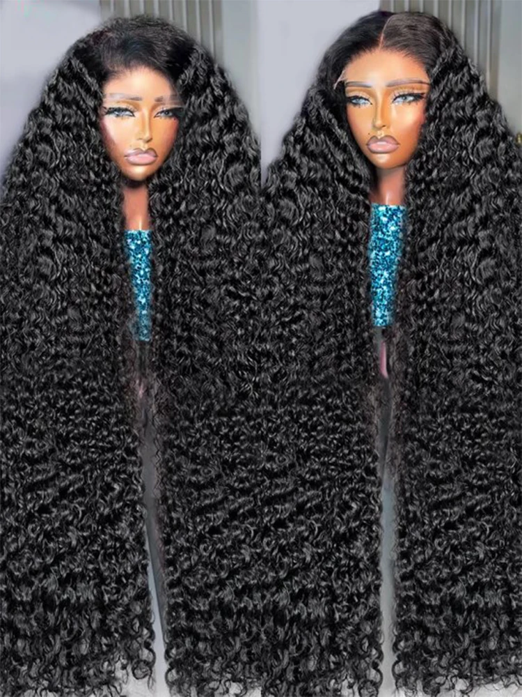 250% 30 40 42inch Glueless Wig Human Hair Ready Wear to Go Loose Deep Wave  Water Curly Lace Frontal Human Hair Wigs For Women