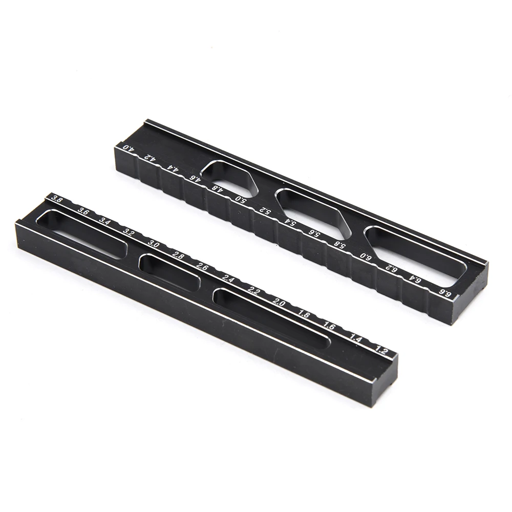 Strumento per righello di altezza RC o blocchi di supporto per calibro di caduta del telaio Kit di impostazione del calibro di misurazione del telaio per auto 1/10