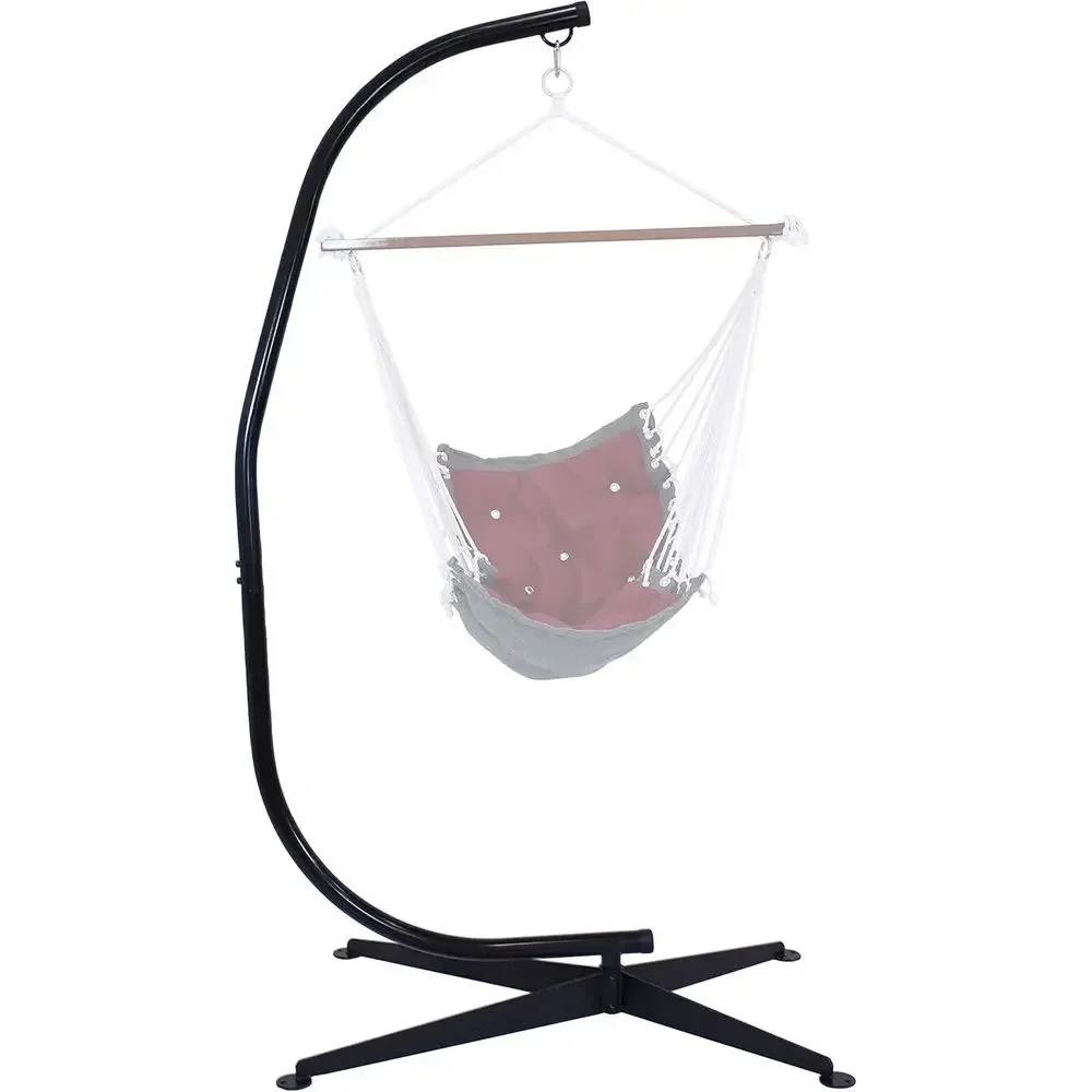 Durable 300-Pound Capacity C-Stand or Hammock Chair for Indoor/Outdoor Use in Black