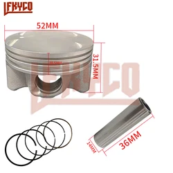 Engine Part 52mm Bore for Yamaha NMax125 NMax 125 155 2DP GPD125A ABS Cylinder Piston Pin 14mm Rings Kit Motorcycle Accesories