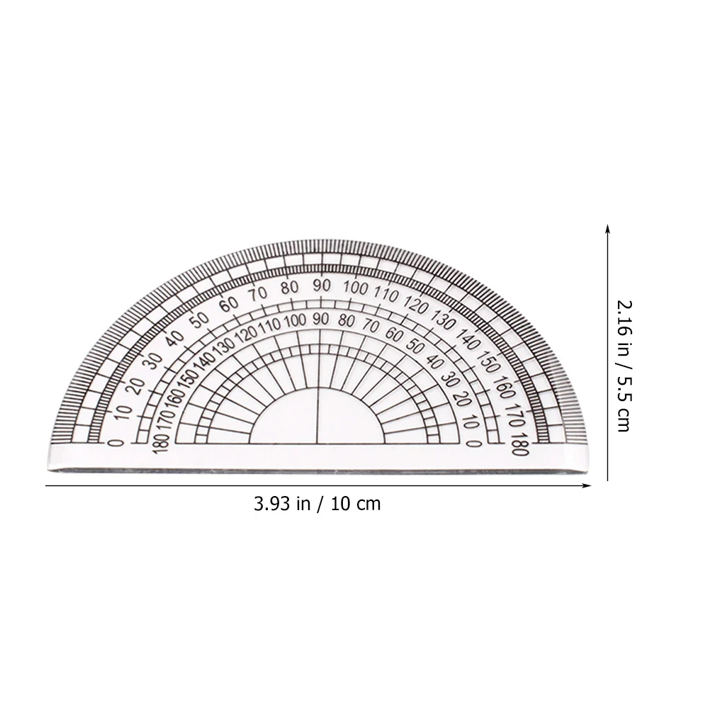 10 Pcs Transferidor para Desenho Ferramentas de Medição de Ângulo 180 Graus Estudante de Precisão Matemática