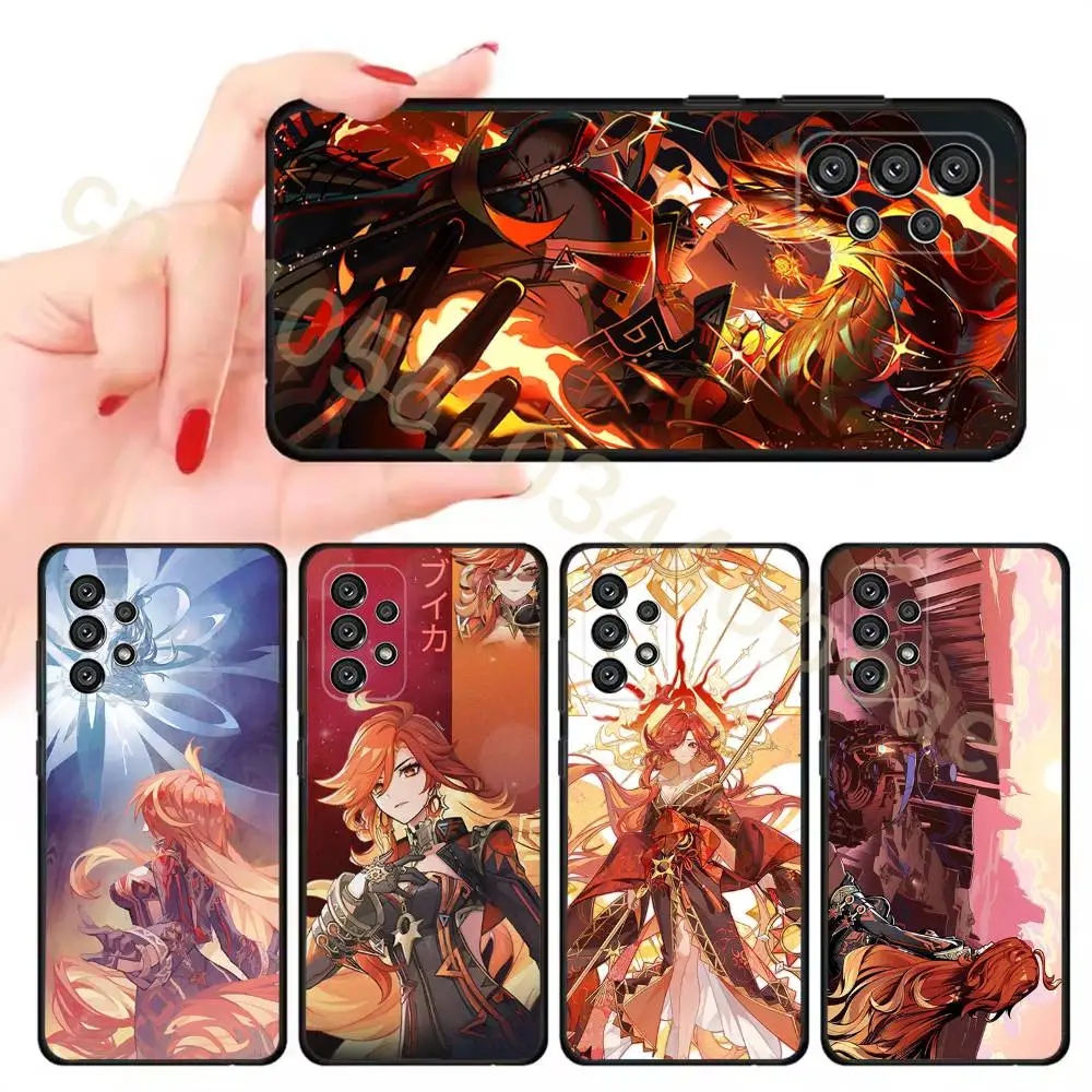 G-Genshin M-Mavuika Phone Case For Samsung Galaxy A13,21s,22,31,32,52,53,71,80,A91 Soft Black Shell