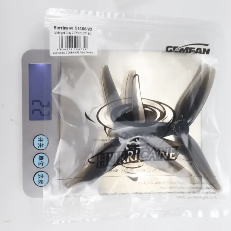 4 Stück blauer 51466 Gemfan Hurricane MCK V2 3-Blatt-PC-Propeller 2CW+2CCW für 2207-Motor, DIY-Teile für RC FPV Freestyle 5-Zoll-Drohnen – Detail 8