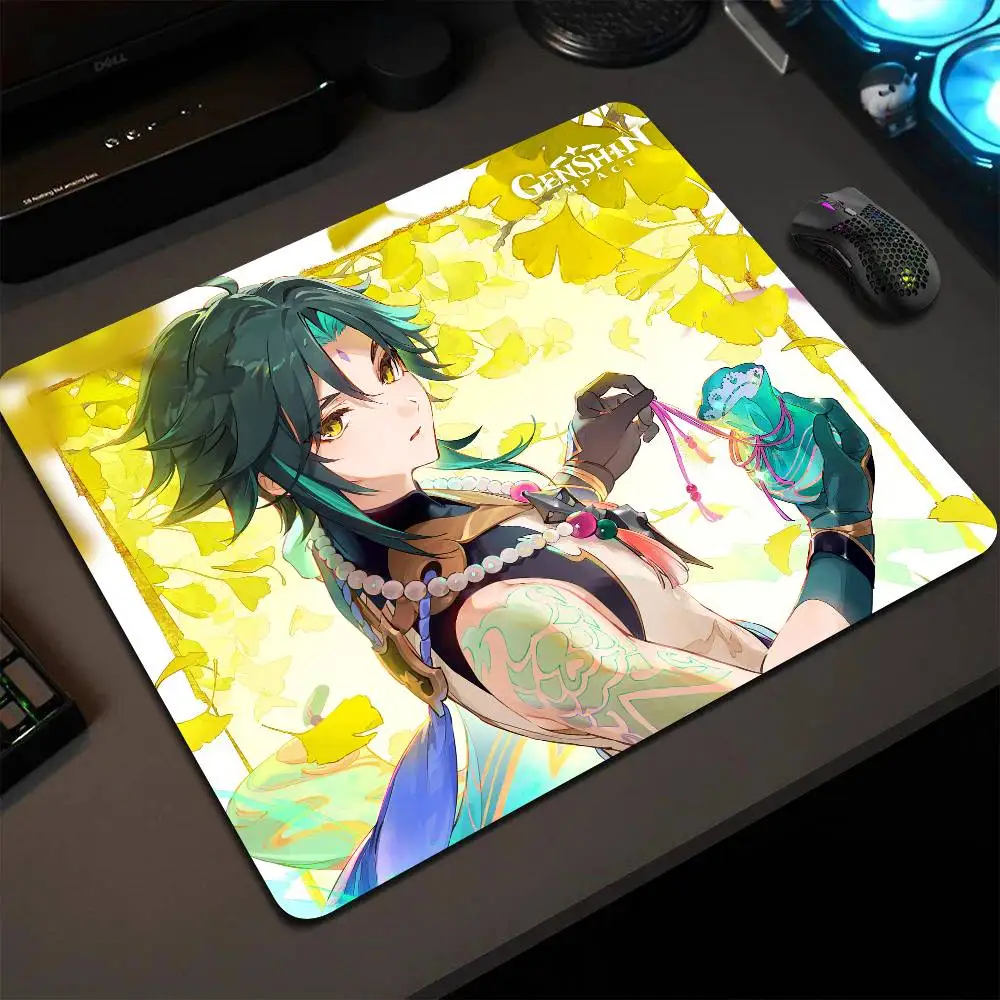 Xiao Genshin Impact Mouse Pad 22X18 Square Computer Accessories Office Game Table Mats Rubber Anti-slip Mousepads