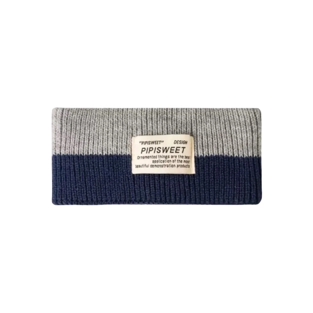 عصابة رأس محبوكة قابلة للتمدد ناعمة واسعة للتمرين، عصابة رأس من غزل الصوف بألوان متباينة للأولاد