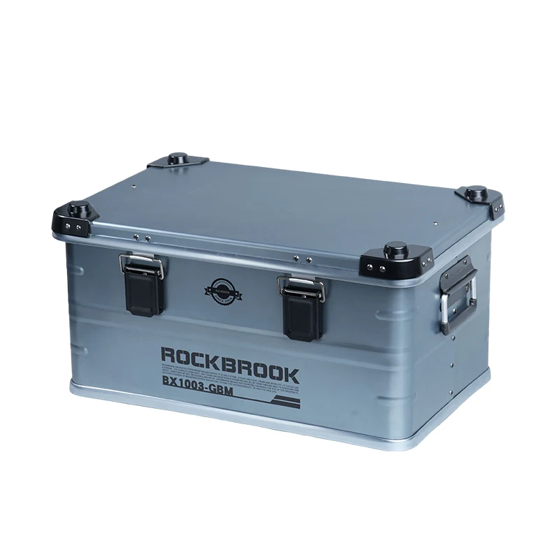 

C44 ROCKBROOK 50L Custom Metal Camping Box Storage Containers Sturdy Aluminum Case Attachment For Easy Carrying Camping Bus Box