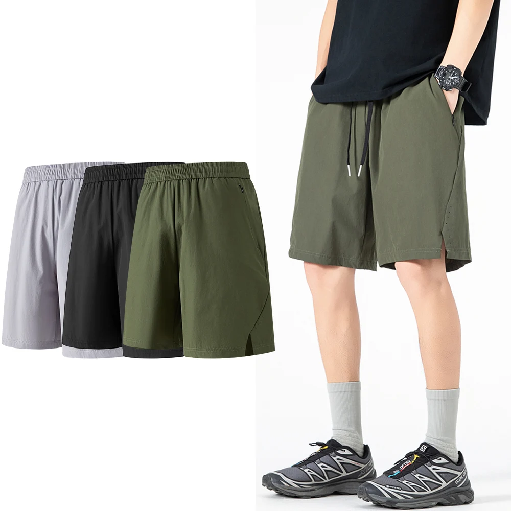 

Outdoor fitness sports new men's shorts quick-drying breathable solid colour waterproof leisure trousers loose punching shorts