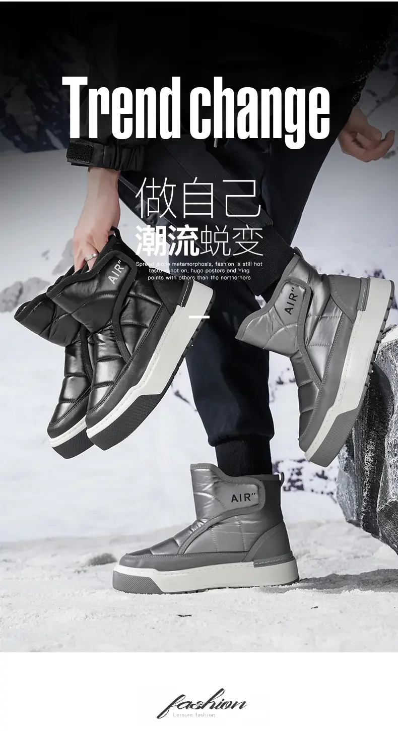 Ideal-H919 [Winter cotton thickened snow boots warm fashion cotton shoes casual velvet cotton boots]