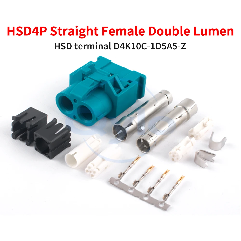 Rosen D4K10C-1D5A5-Z Automotive HSD Cable End Connector HSD4P Straight Female Dual-Chamber Non-Waterproof Replacement (1 pcs)