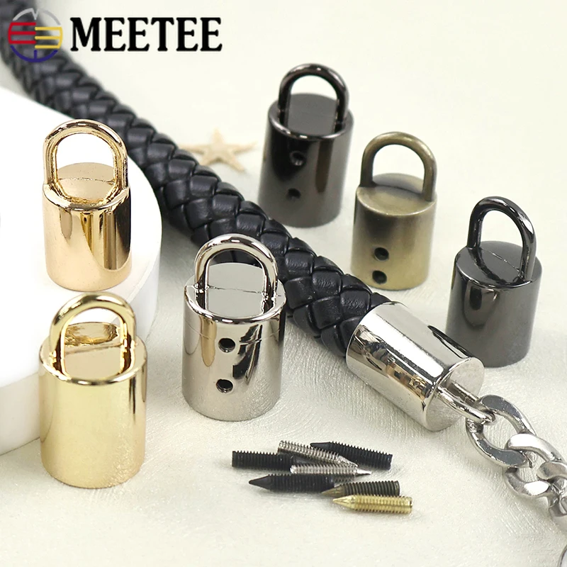 

5/10/20Pcs Meetee 14mm Metal Buckles Tassel Cap Clasp Bag Strap Connector Cord Lock Buckle for Handbag Rope DIY Bags Accessories