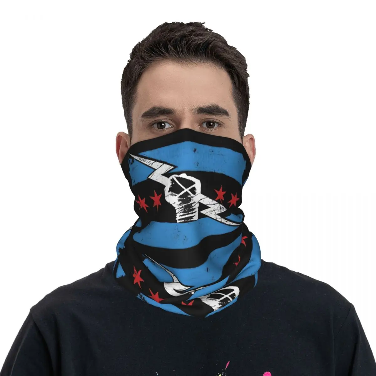 CM Punk WWE Bandana Neck Cover stampata maschera sciarpa fascia multifunzione sport all'aria aperta per uomo donna adulto traspirante