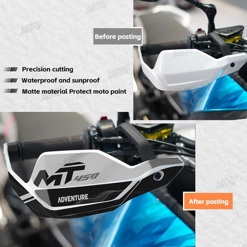 Motorcycle Handguards Shield Sticker Waterproof Hand Guards Deflectors Decorative Decal For 450MT mt450 MT 450 450mt Adventure
