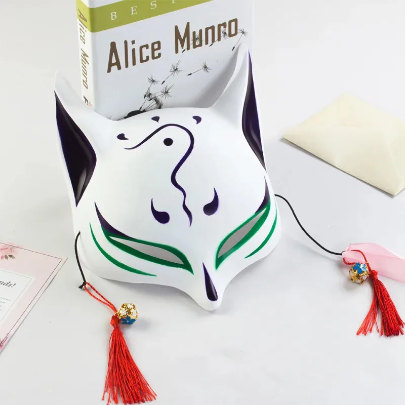 2025 yiyi Draw Demon and Wind Half Full Cat Face Mask Anime Fox Cos