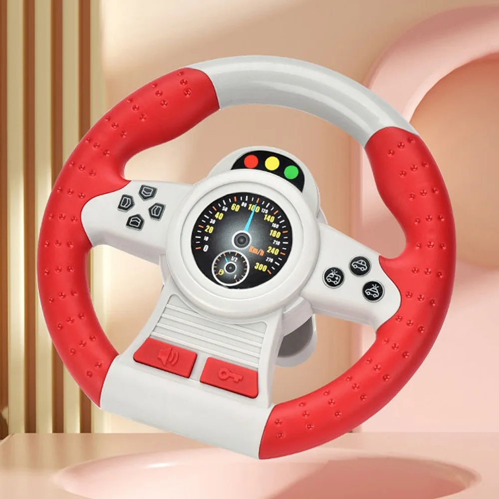 

360 ° Rotation Copilot Steering Wheel Multi Functional Early Education Simulation Steering Wheel Toys Montessori Simulation