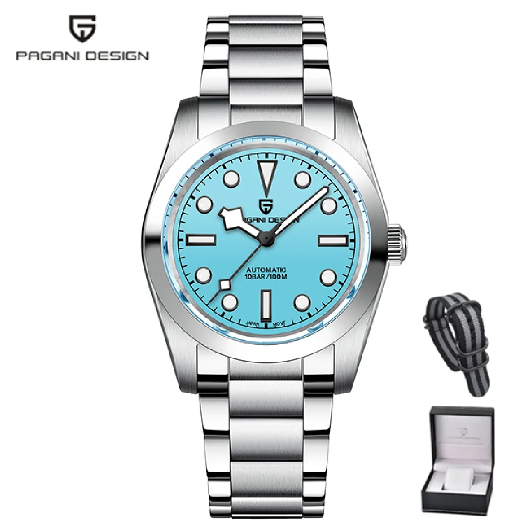 ページニ-メンズメカニカル腕時計,36mmダイバー,カップル用,スポーツ,サファイア,高級,自動,100m,耐水性