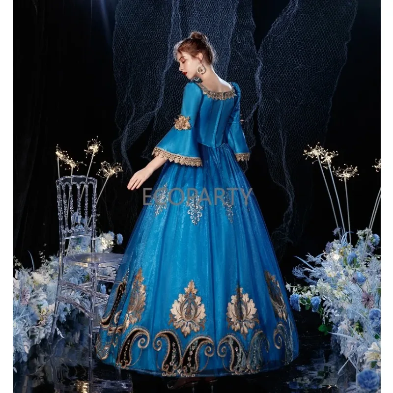 New 18th Blue Victorian Court  Retro Baroque Clothing Renaissance Vintage Inspired Rococo Marie Antoinette Costume Prom Dress