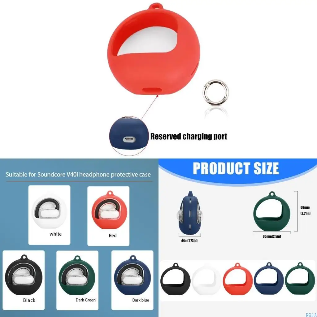 R91A Casa alojamiento auriculares con caparazón manga manga del desgaste diario para V40I