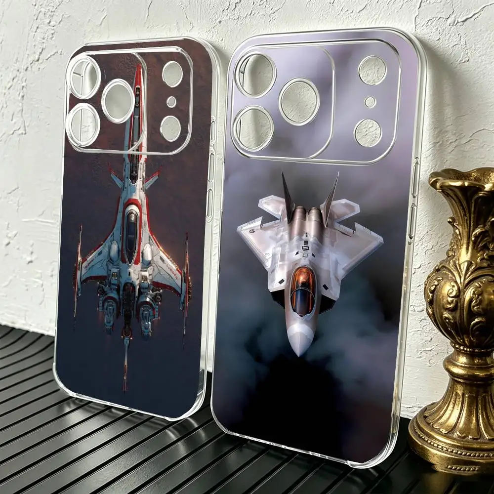 Funda de Teléfono Cool Aircraft Robotech Macross, Transparente, de Silicona Suave, para iPhone 17 16 15 14 13 12 11 Mini Pro Max Plus