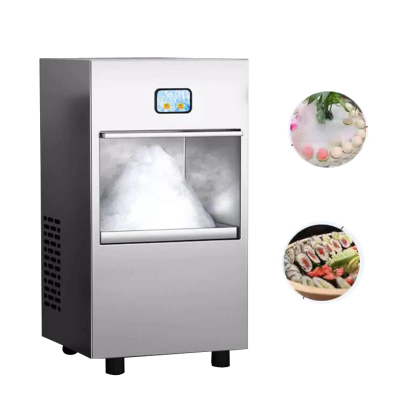 

Snowflake Ice Maker Commercial Automatic Granule Seafood Hotpot Restaurant Sashimi Ice Tray Snowflake Ice Crusher Machine