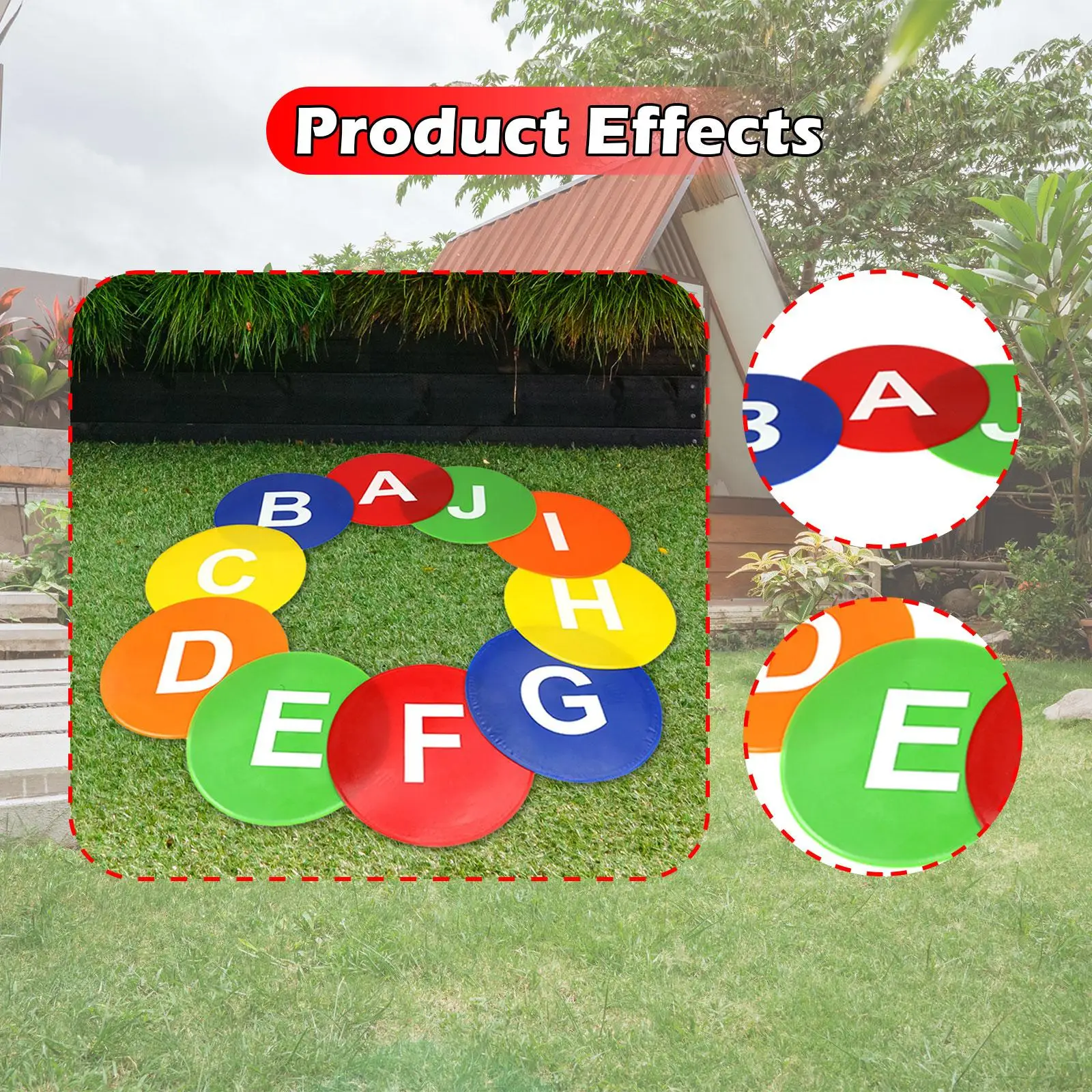 

10x маркер для пятен с алфавитом, плоский нескользящий круглый танец в горошек, портативный гибкий маркер для пола с ловкостью, пятно для пола, тренажерный зал, упражнения для футбола