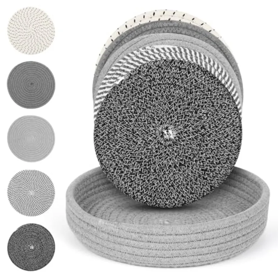 

9-дюймовые подставки для горячей посуды, набор кастрюль и сковородок, 5 шт., термостойкие большие утолщенные подставки для горячей посуды и подставки для столешниц