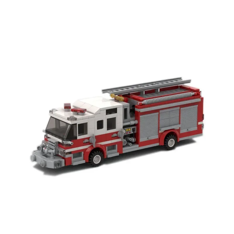 MOC-156284 City Transport Fire Pump Truck Assembly Splicing Building Block modello 422 Building Blocks Parts Kids Birthday ToyGift