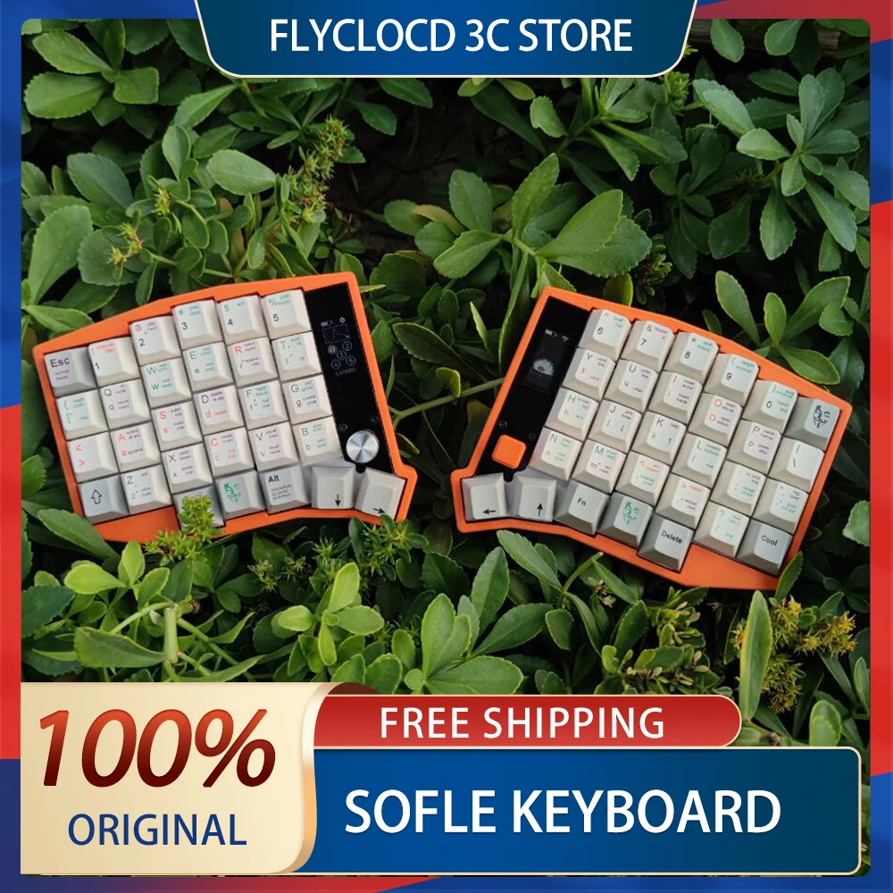 New Sofle Keyboard Split Corn Customize Keyboard Knob Screen Bluetooth Zmk Scheme Hot Swap View Directional Rocker Keyboard Gift