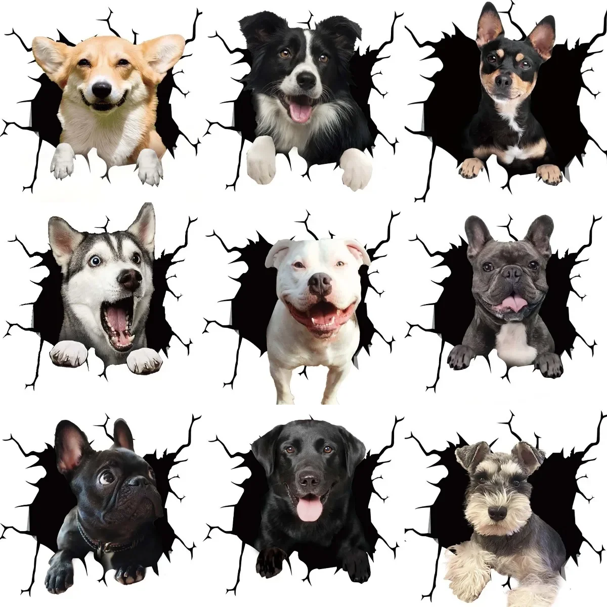 

Puppy Window Vision Decals Car kayak Motorcycle Sticker Laptop Stickers Camper Van Bike Decals Sticker Wall Clock