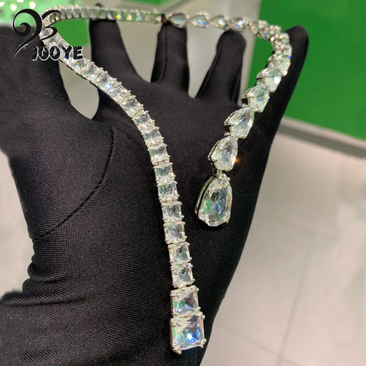 

2025 New Trend Fine Wedding Jewelry Set Charm White Geometric Crystal Fashion Necklace Bracelet Earrings for Women Romantic Gift