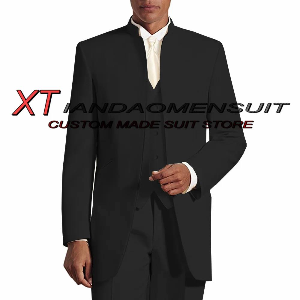 Ivory Men's Suit 3 Piece Wedding Tuxedo Groom Blazer Pants Vest Party Formal Jacket Set Groomsmen Complete Outfit