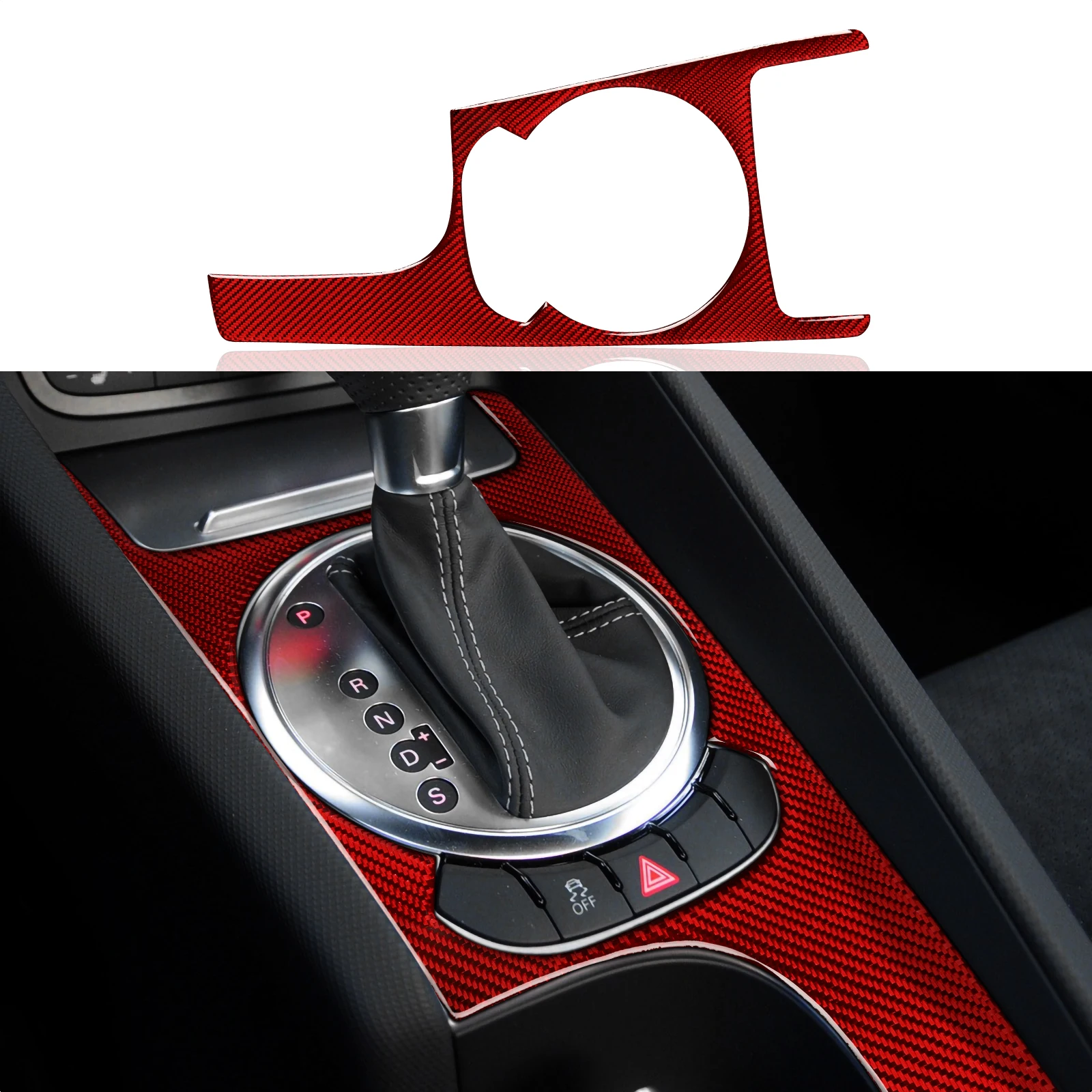 For Audi TT 2008-2014 8N 8J MK123 Accessories Car Gear Shift Panel Frame Cover Decals  Carbon Fiber Trim Stickers