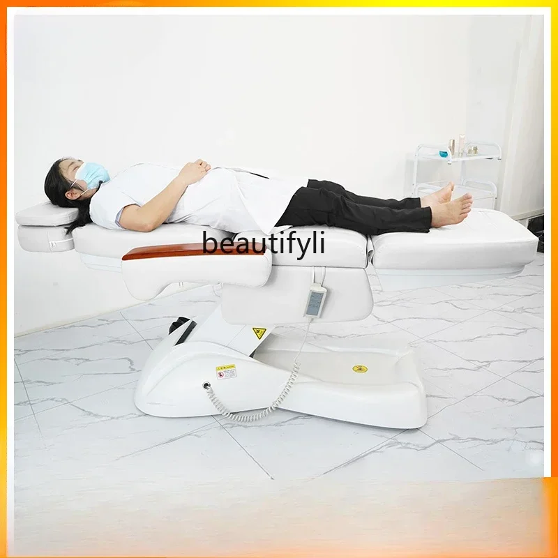 

New Arrivals Multifunctional beauty salon bed, health bed can lift and lower beauty treatment recliner pattern, tattoo embroider