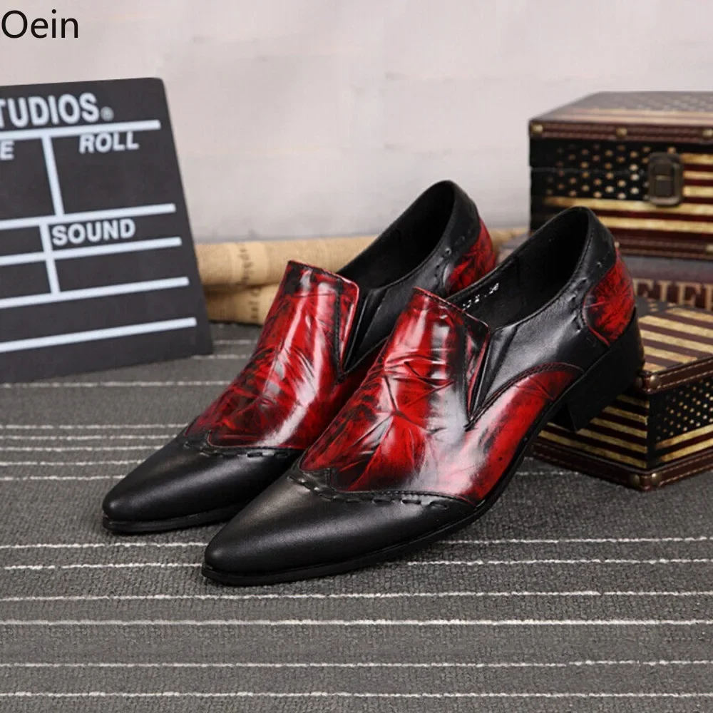 

Mens Metal Pointy Toe Punk Silp On Formal Dress Ankle Boot Rock Shoes Fashion