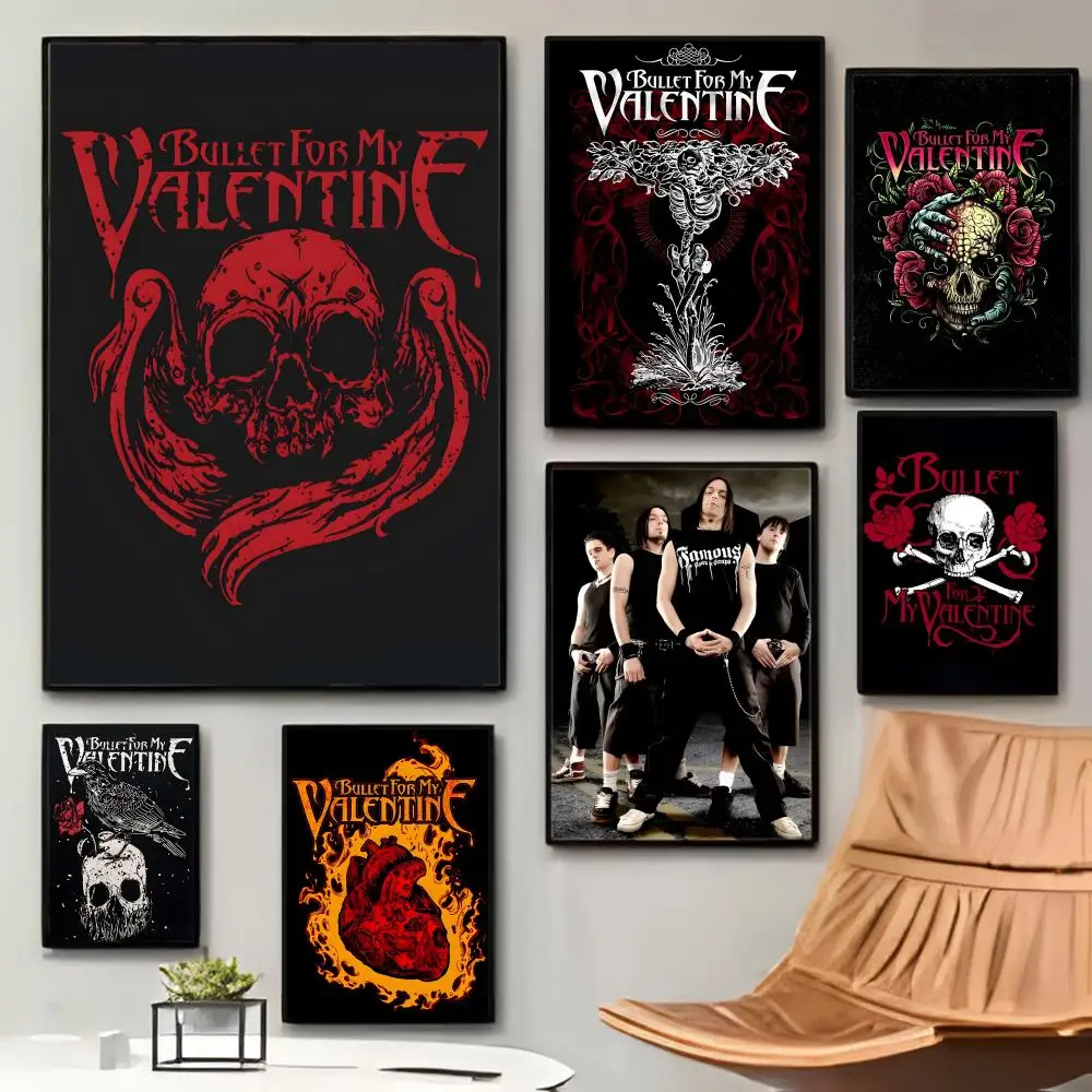 Welsh Heavy Metal Band B-Bullet For My Valentine Poster Sticky Waterproof Coffee House Bar Room Wall Decor Gift