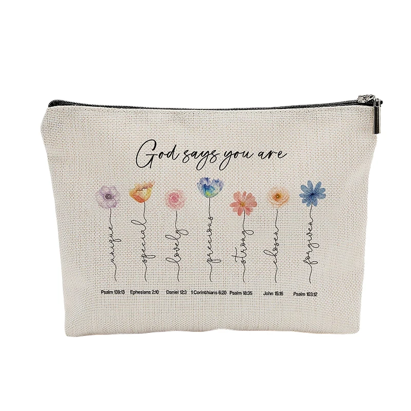 God Says You Are Scripture Makeup Bag Christian Mom Gift Inspirational Bible Verse Cosmetic Bag Affirmations Encouragement Gifts