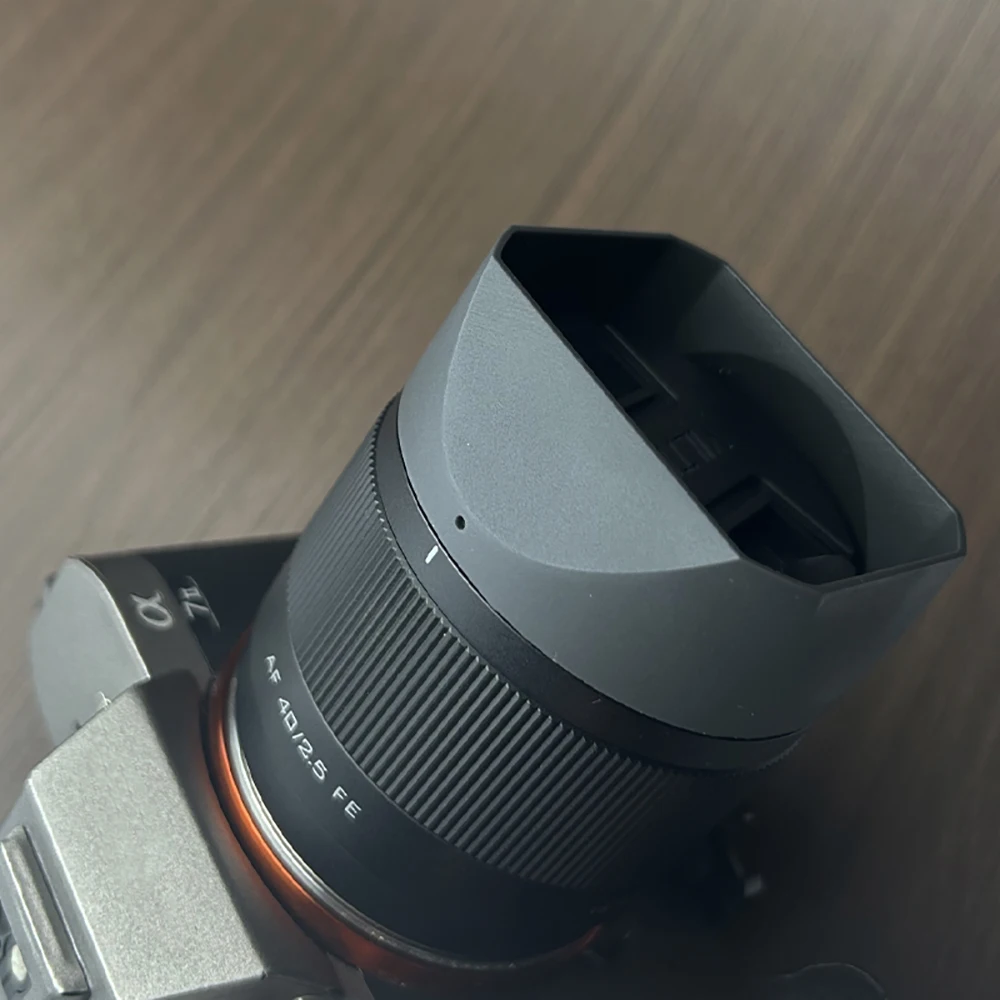 Tudung Lensa Persegi Kamera untuk VILTROX AF 40Mm F2.5 FE Dudukan Resin Persegi Pengganti Tutup Lensa Tudung Lensa