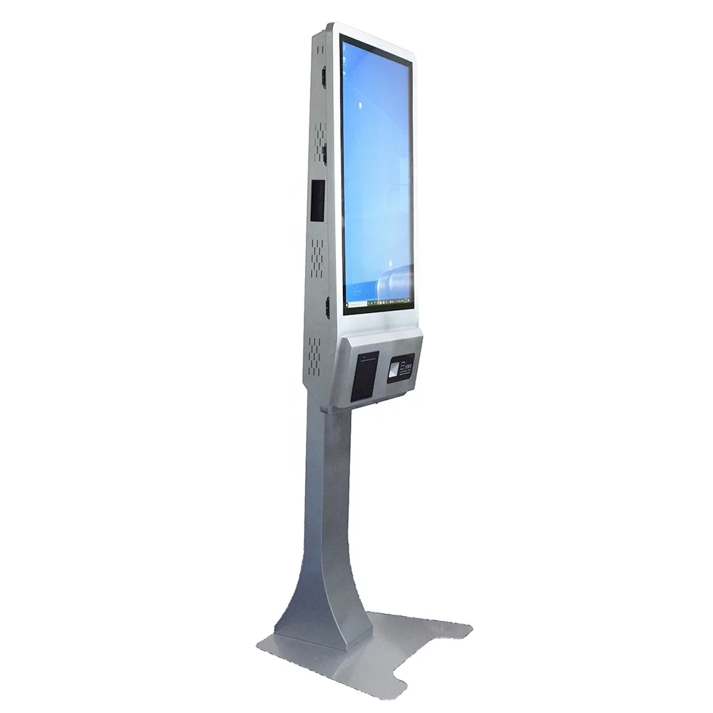 32 inch touch screen display Self Payment Kiosks with printer scanner for restaurant fast food order