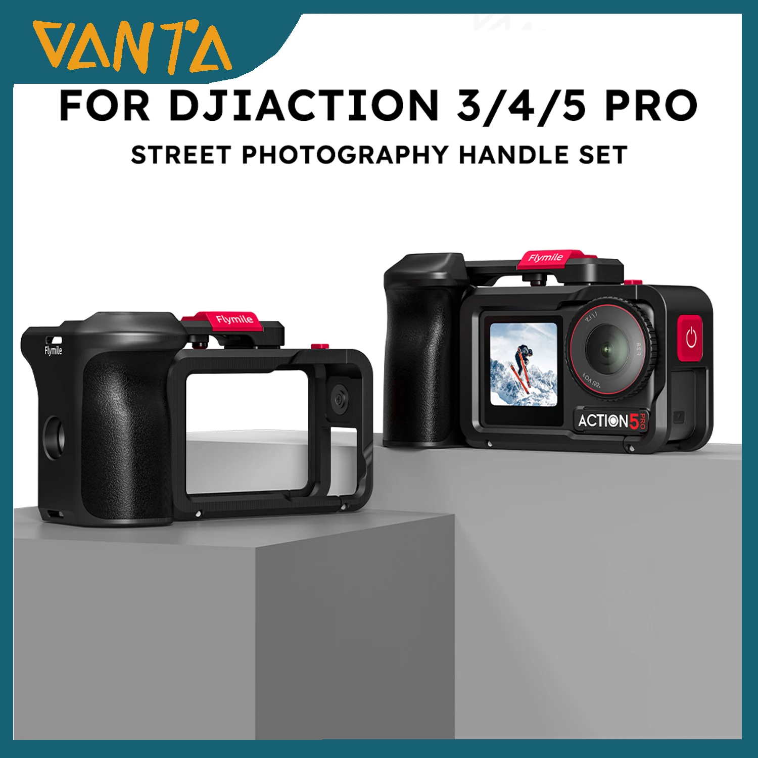 

Профессиональный комплект для уличной фотографии для DJI Action 3/4/5 Pro, металлическая клетка, аксессуары для рукоятки, стабильная съемка