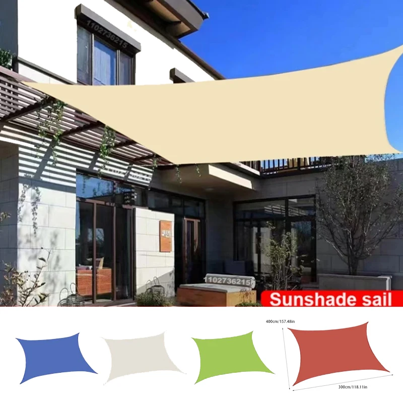 

Outdoor Awnings Waterproof Sun Shade Sail Garden Canopi For Terrace Car Canvas Awning Rectangle Pool Sunshade Sail 3x4m