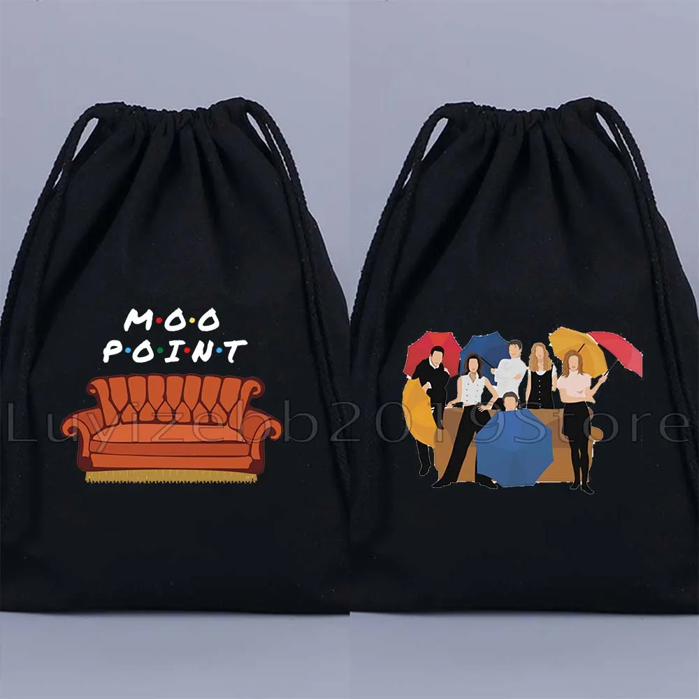 

How You Doing Central Perk Coffee Friends TV Show Monica Canvas Drawstring Bags Soccer Backpack Gym Sackpack Gifts String Bag