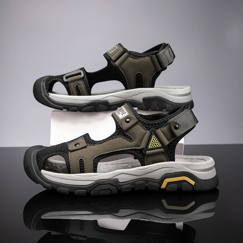 

Men's Summer Casual Sports Sandals Anti-Slip Odor-Resistant Headed Outdoor Beach Stream Shoes Hiking Water-Walking Slip-On