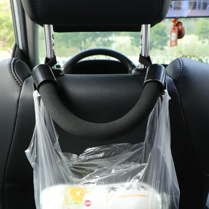 Soporte de seguridad trasero para asiento de coche con reposabrazos suave, reposacabezas, colgador de almacenamiento y asa de apoyo para ancianos y niños
