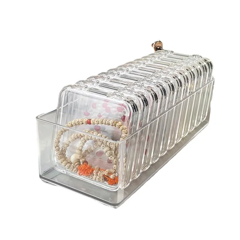 Crystal Wenwan Bracelet Bracelet Desktop Storage Box Jewelry Necklace Jewelry Dust-proof Desktop Organizing Box Display Shelf
