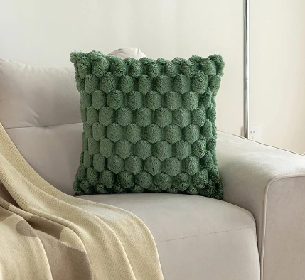 New Plush Pillowcase Pure Color Turtle Back Plush Three-Dimensional Sofa Pillow Suite Bedroom Decorative Pillow