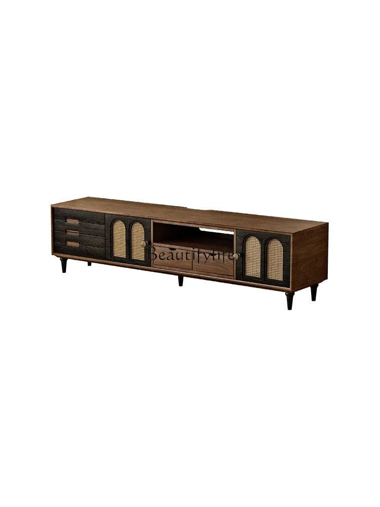 

French-style vintage TV cabinet American retro light luxury high-end feel