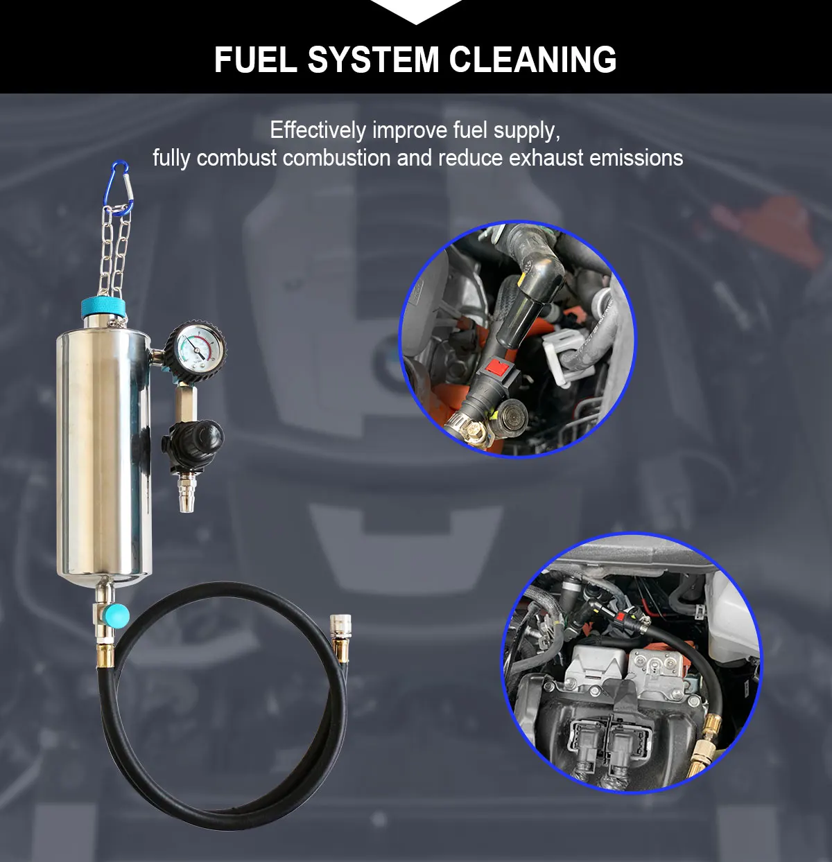 Petrol Car Injector Cleaner GX100 Auto Fuel Injector Nozzle Flushing For Petrol EFI Throttle Tools for Petrol Car