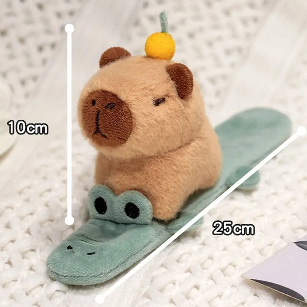 Funny Plush Capybara Slap Bracelets Cartoon Stuffed Dolls Animal Clap Ring Capybara Slap Wristband Kids Gift