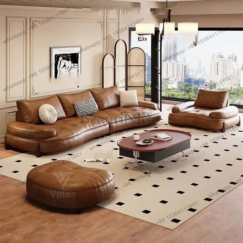 

Unique Sofas Brown Relax Lazy Reclining Style Italiano Floor Hotel Sofa Living Room Designer Divani Da Soggiorno Home Furnitur