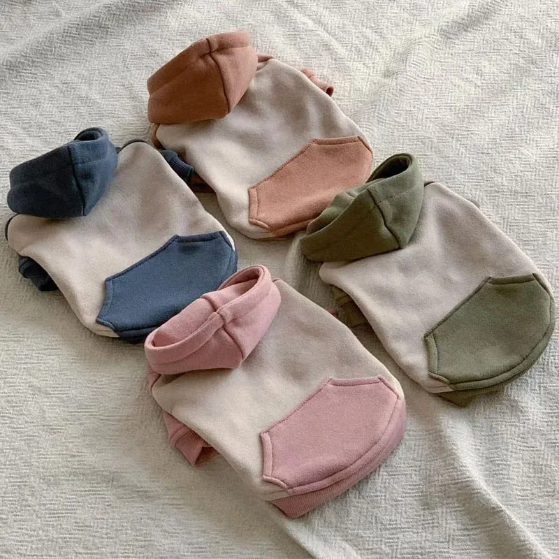 

Matching Color Dog Clothes Autumn Winter Pullover Costume Hooded Hoodies For Small Dogs Dachshund Chiwawa Dog Sweatshirt Suit XS