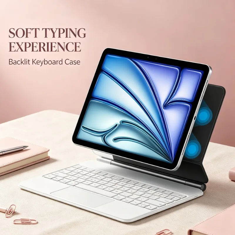 Wireless Bluetooth Keyboard Case Touchpad Backlit for iPad 10 10th iPad Air 4 5 6 Air 11 13 M4 2026 iPad Pro 11 12.9 13'' M4 M5